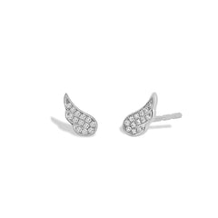 EF Collection Diamond Angel Wing Stud Earrings