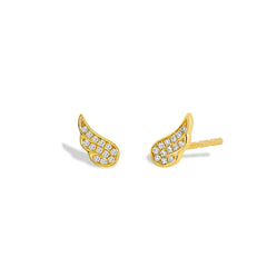 EF Collection Diamond Angel Wing Stud Earrings