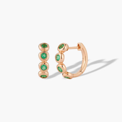 EF Collection Emerald Pillow Hoop Earrings - EF Collection product