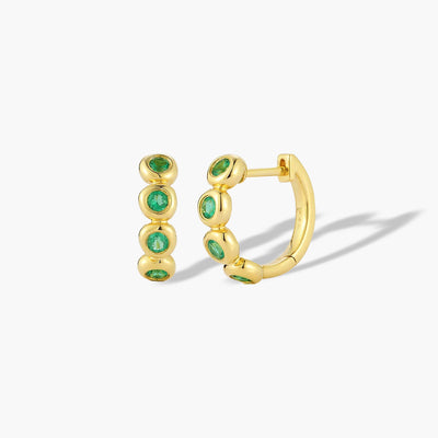 EF Collection Emerald Pillow Hoop Earrings - EF Collection product