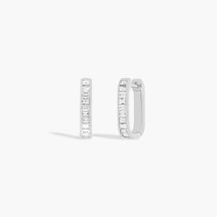 EF Collection Jumbo Lola Baguette Diamond Hoop Earrings