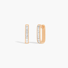EF Collection Jumbo Lola Baguette Diamond Hoop Earrings