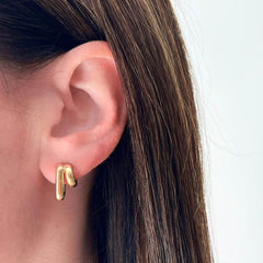 EF Collection Gold Jumbo Huggie Earrings