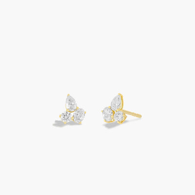 EF Collection Diamond Trio Cluster Stud Earrings - EF Collection product