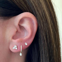 EF Collection Diamond Trio Cluster Stud Earrings