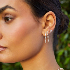 EF Collection Carrie Line Diamond Drop Earrings