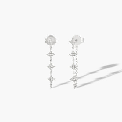 EF Collection Multi Diamond Sparkle Chain Single Stud Earring - EF Collection product