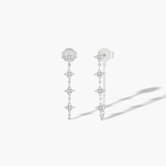 EF Collection Multi Diamond Sparkle Chain Single Stud Earring