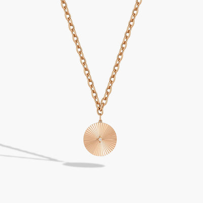 EF Collection Jumbo Gold and Diamond Fluted Disc Chain Necklace - EF Collection product