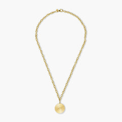 EF Collection Jumbo Gold and Diamond Fluted Disc Chain Necklace