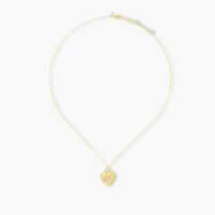 EF Collection Gold and Diamond Fluted Heart Necklace