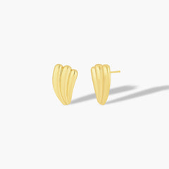 EF Collection Jumbo Gold Fan Stud Earrings