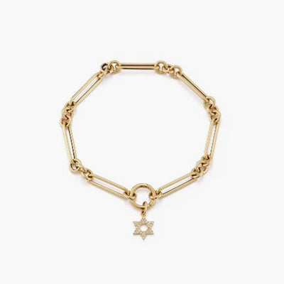 EF Collection Mixed Star of David Enhanced Bracelet in 14K Yellow Gold - EF Collection product