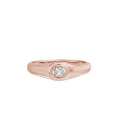 EF Collection Oval-Cut Diamond Signet Ring