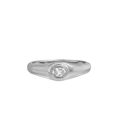 EF Collection Oval-Cut Diamond Signet Ring