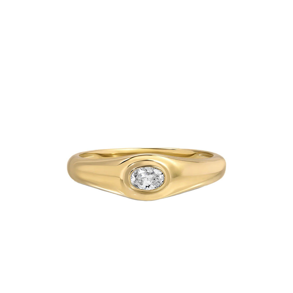 EF Collection Oval-Cut Diamond Signet Ring
