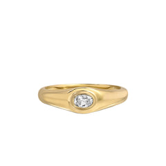 EF Collection Oval-Cut Diamond Signet Ring