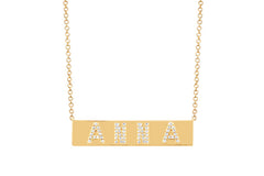 EF Collection Diamond Nameplate Necklace