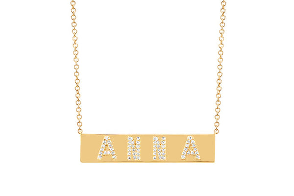 EF Collection Diamond Nameplate Necklace