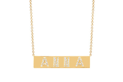 EF Collection Diamond Nameplate Necklace - EF Collection product