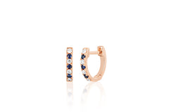 EF Collection Diamond and Blue Sapphire Huggies