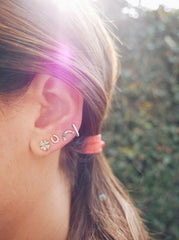 EF Collection Diamond Horseshoe Stud Earrings