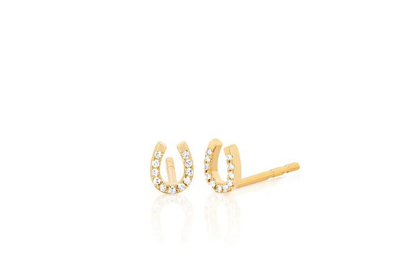 EF Collection Diamond Horseshoe Stud Earrings