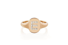EF Collection Diamond Initial Oval Ring