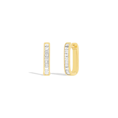 EF Collection Jumbo Lola Baguette Diamond Hoop Earrings - EF Collection product
