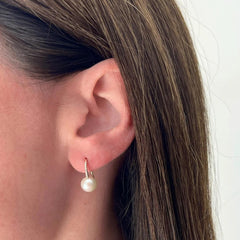 EF Collection Elegant Pearl Ball Drop Earrings
