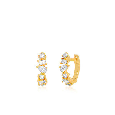EF Collection Multi Faceted Diamond Mini Huggies - EF Collection product