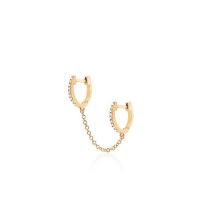 EF Collection Diamond Bar Chain Huggie Earrings - EF Collection product