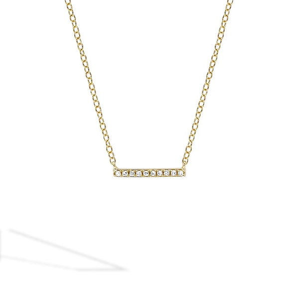 EF Collection Diamond Mini Bar Necklace