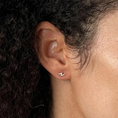 EF Collection Mini Diamond Lightning Bolt Stud Earrings