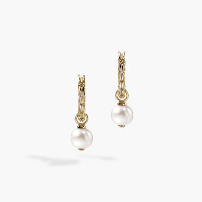 John Hardy Essentials Pearl Hoop Earrings in 14K Yellow Gold - John Hardy product
