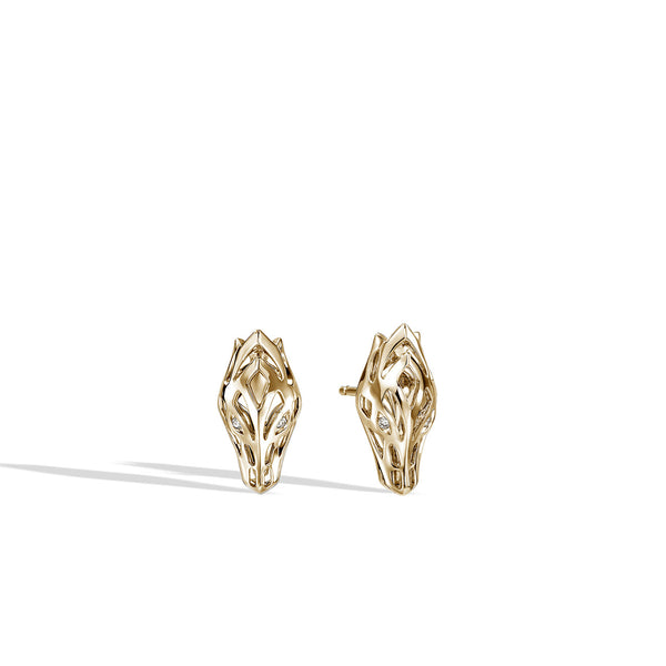 John Hardy Naga Dragon Diamond Stud Earrings