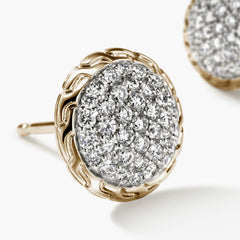 John Hardy Essentials Diamond Pave Stud Earrings in 14K Yellow Gold