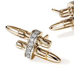 John Hardy Spear Gold Diamond Pavé Stud Earrings