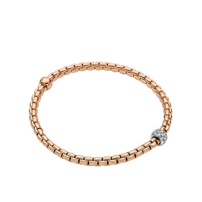 Fope Eka Tiny Flex It Rose Gold & Diamond Rondel Bracelet - Fope product