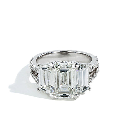 Robert Pelliccia 4 Carat Emerald Cut and Trapezoid Diamond Engagement Ring - Robert Pelliccia product