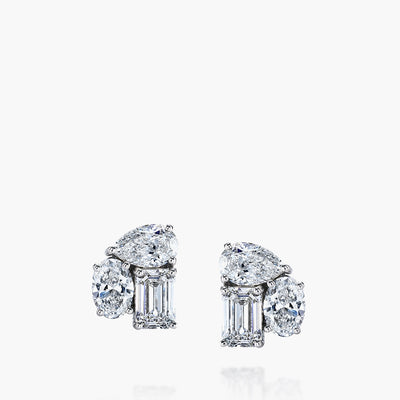 Mixed Diamond Cluster Studs - Private Label  product