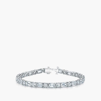 Emerald and Round-Cut Diamond Tennis Bracelet - Private Label product