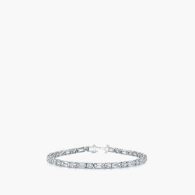 Emerald and Round-Cut Diamond Tennis Bracelet - Private Label product