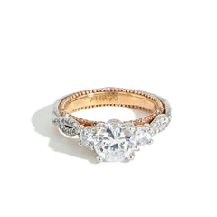 Verragio Couture Three Stone Twist Two Tone Engagement Ring