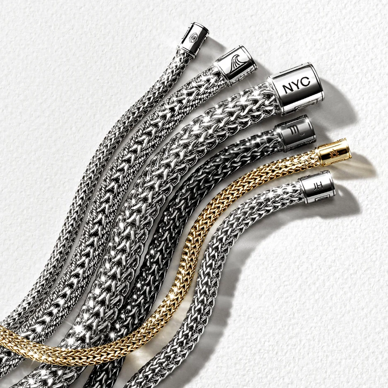 John Hardy Icon Silver 10.5mm Black Sapphire Bracelet