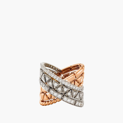 Etho Maria 18K Two-Tone Criss Cross Diamond Ring - Etho Maria product
