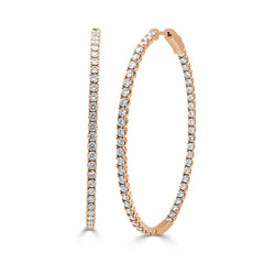 Inside Out Diamond Oval Hoops - 2"