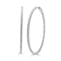 Inside Out Diamond Oval Hoops - 2"
