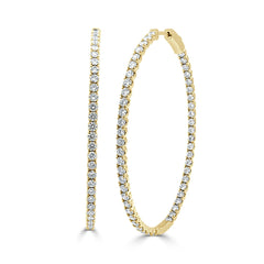 Inside Out Diamond Oval Hoops - 2"