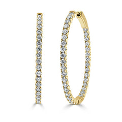 Inside Out Diamond Oval Hoops - 1.5"